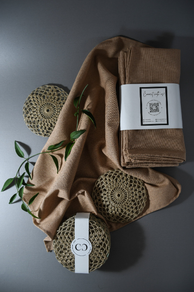 Napkins in Caramel - Set of 4